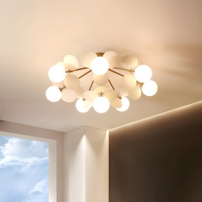 Colorful Round Pendant Lamp Metal Acrylic Ceiling Light