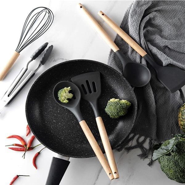 Natural Kitchen Tools with Wood Grips