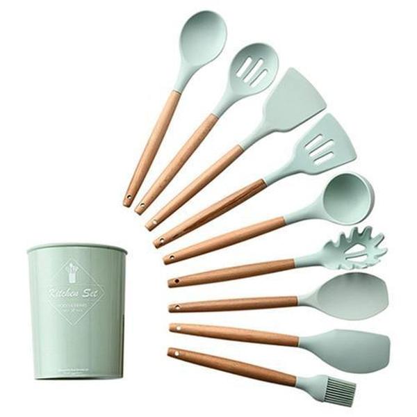 Natural Kitchen Tools with Wood Grips