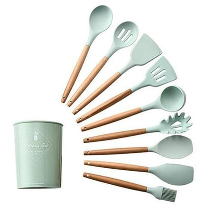 Natural Kitchen Tools with Wood Grips