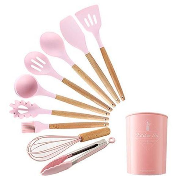 Natural Kitchen Tools with Wood Grips