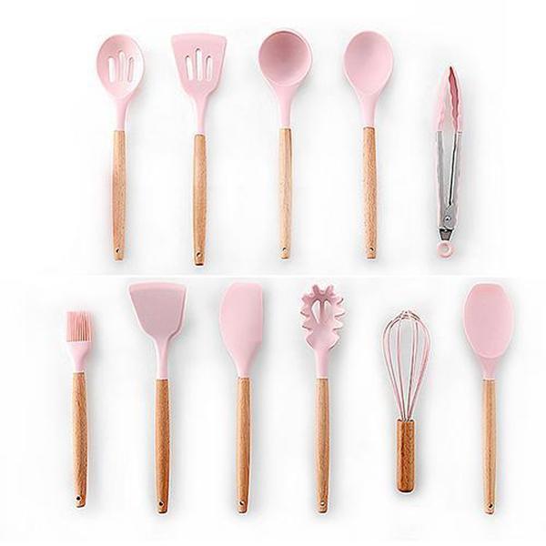 Natural Kitchen Tools with Wood Grips