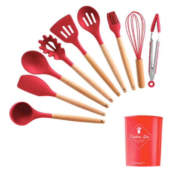 Natural Kitchen Tools with Wood Grips
