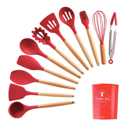 Natural Kitchen Tools with Wood Grips