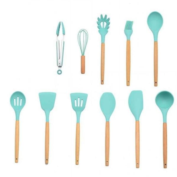 Natural Kitchen Tools with Wood Grips