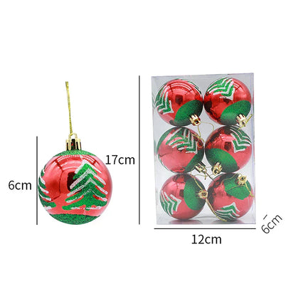 Luxury Red Gold Christmas Tree Baubles Set