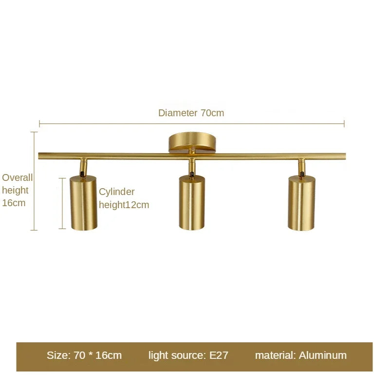 Sleek Gold LED Ceiling Lamp