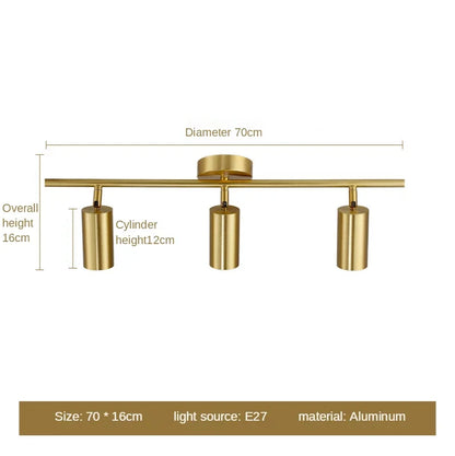 Sleek Gold LED Ceiling Lamp