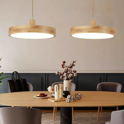 Rustic Wood LED Pendant Lamp