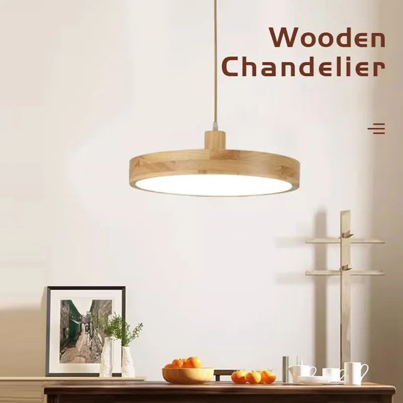 Rustic Wood LED Pendant Lamp