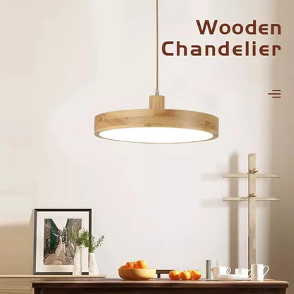 Rustic Wood LED Pendant Lamp
