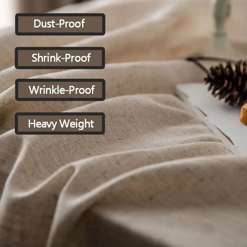 Soft Rectangular Tablecloth with Tassels for Dining Table