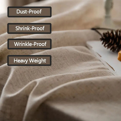 Soft Rectangular Tablecloth with Tassels for Dining Table