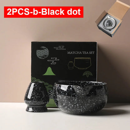 Traditional Green Tea Ceramic Bowl Set 550ml