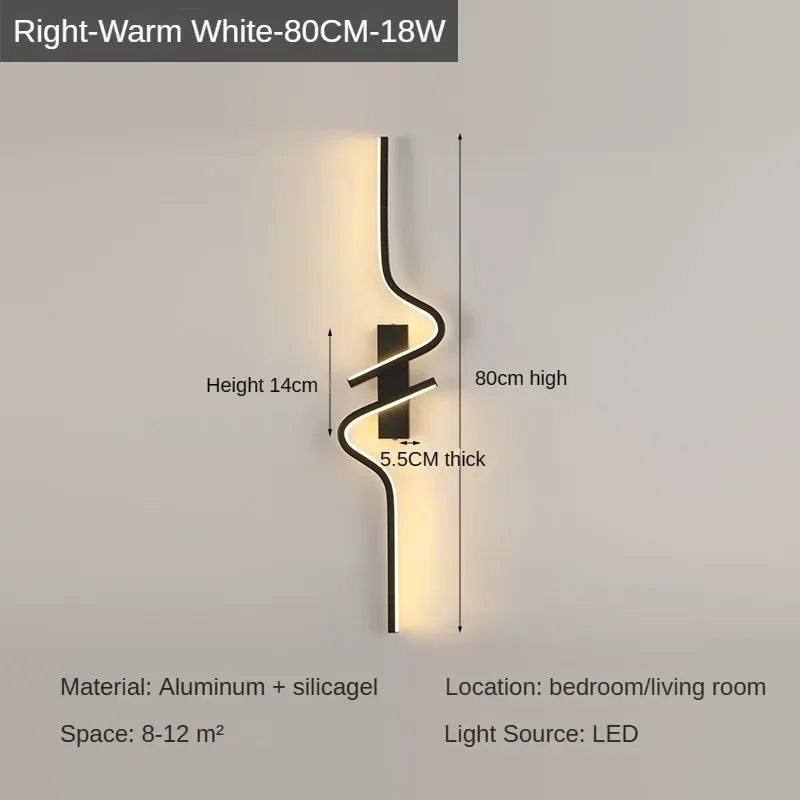 Slim LED Wall Sconce Light for Bedroom and Living Room