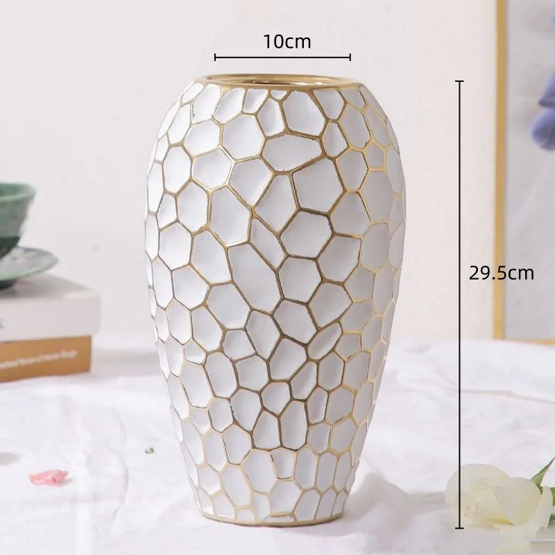 Luxury Gold Accented Ceramic Vase