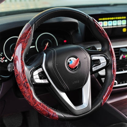 GripMax | Anti-Slip Wooden Pattern Steering Wheel Cover