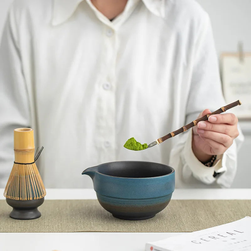 Ceramic Matcha Tea Set with Whisk and Spoon