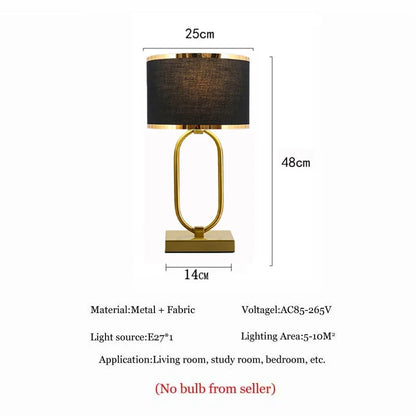 Classic Metal and Fabric Table Light - Cofik