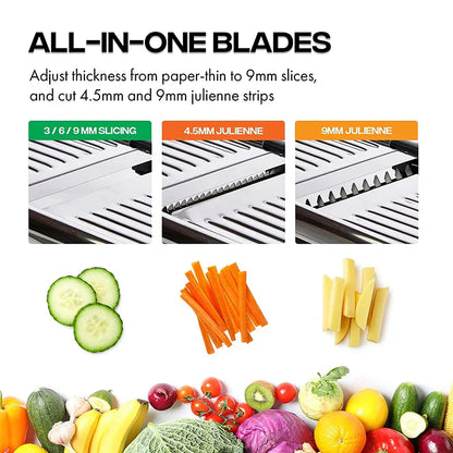 Easy Vegetable Slicer with Adjustable Stainless Steel Blade