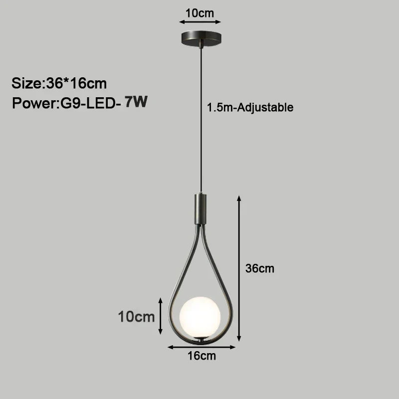 Simple Glass Globe Pendant Lighting Fixture