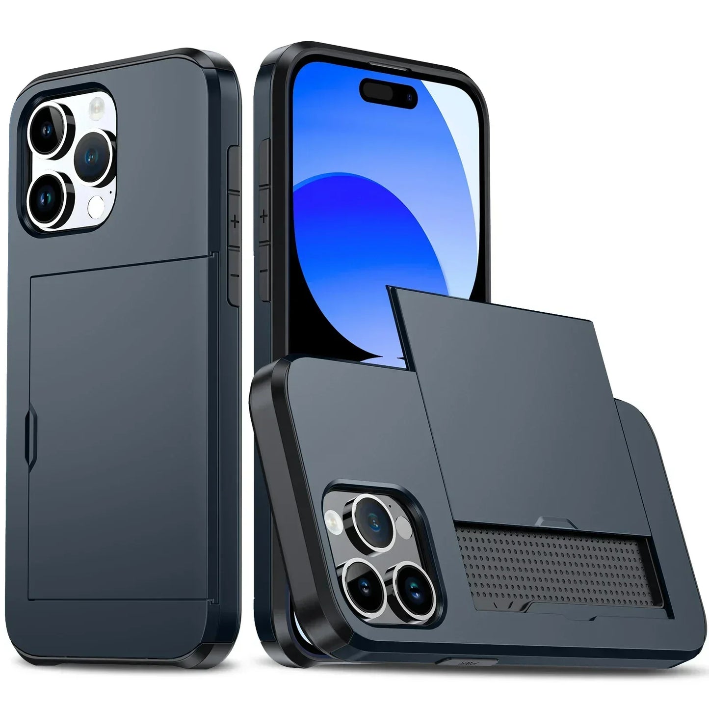 Thin iPhone Case with Card Slot and Full Protection