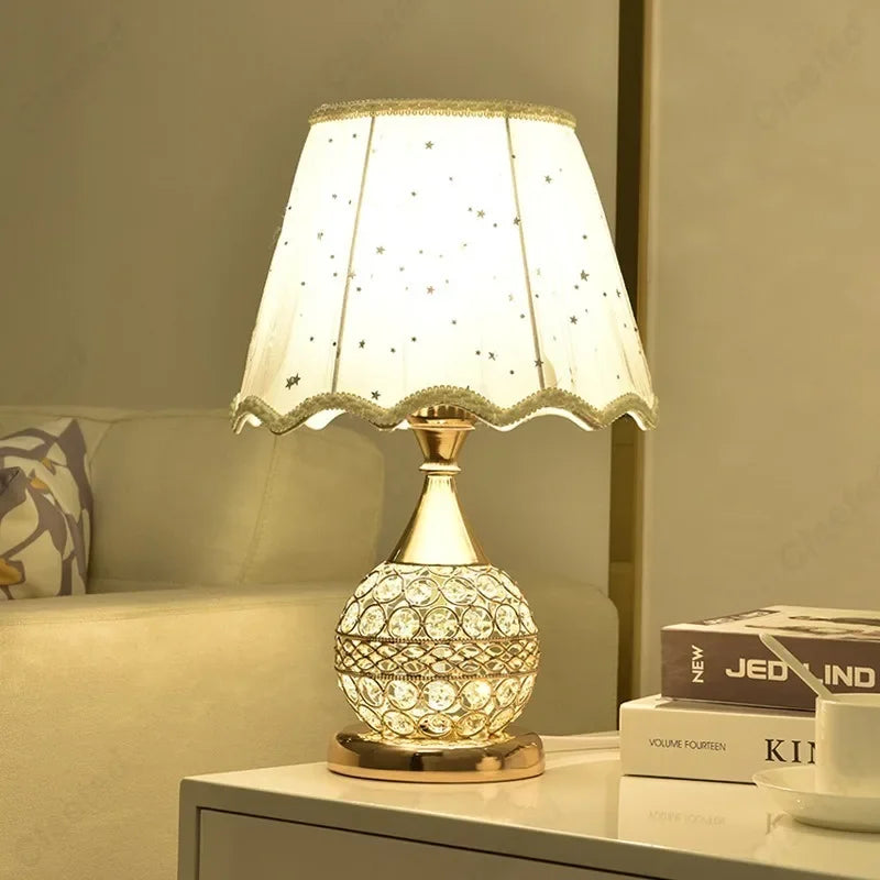 Elegant Soft Glow Table Lamp with Crystal Base