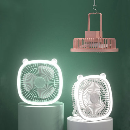 Portable Small LED Night Light USB Fan Cooler