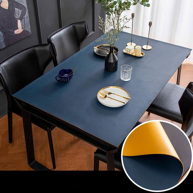 Waterproof Faux Leather Table Cover Mat