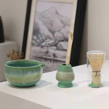 Delicate Green Tea Ceramic 4-Piece Gift Set