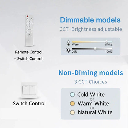 Slim LED Wooden Ceiling Lamp with Remote Control