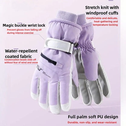 Warm Waterproof Ski Gloves with Touchscreen Fingers