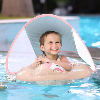 Baby Pool Float with UV Sun Shade & Support