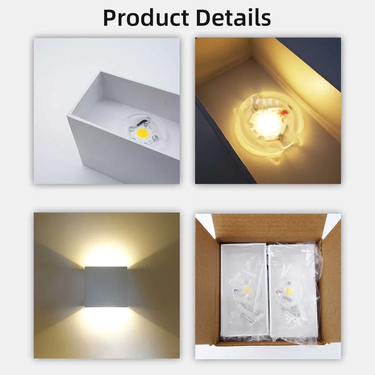Bright LED Indoor Wall Lights 2-Pack 6W