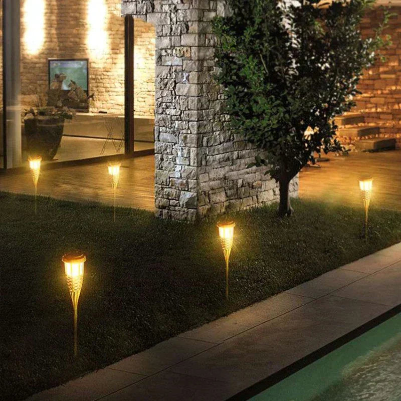 Outdoor Solar Powered Flame Lights Set