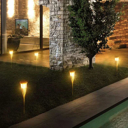Outdoor Solar Powered Flame Lights Set