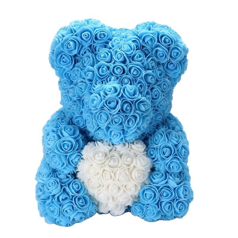 Lovely Fake Rose Bear Plush Toy