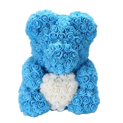 Lovely Fake Rose Bear Plush Toy