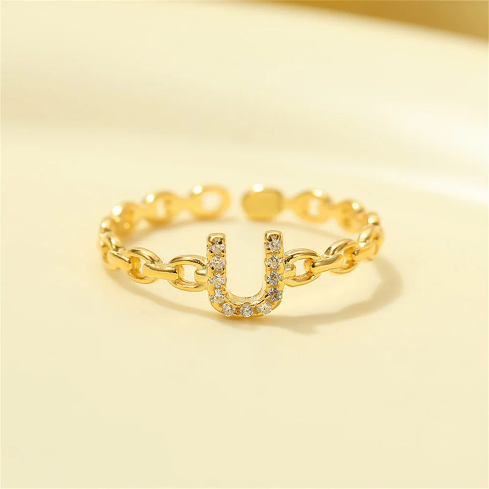 Delicate Initial Diamond Letter Ring
