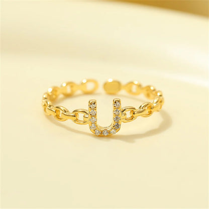 Delicate Initial Diamond Letter Ring