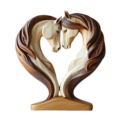 Beautiful Wooden Horse Figurine Decor