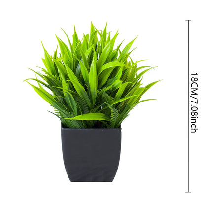 Small Fake Eucalyptus Plant in Black Pot