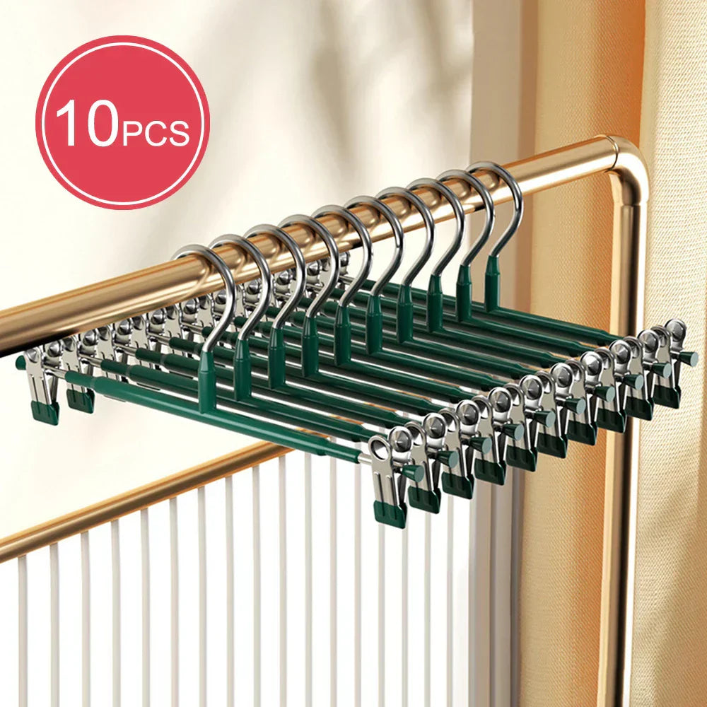 Slim Stainless Steel Closet Hanger with Clips - Cofik