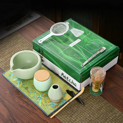 Deluxe Green Tea Set 10-Piece Stainless Steel Tools