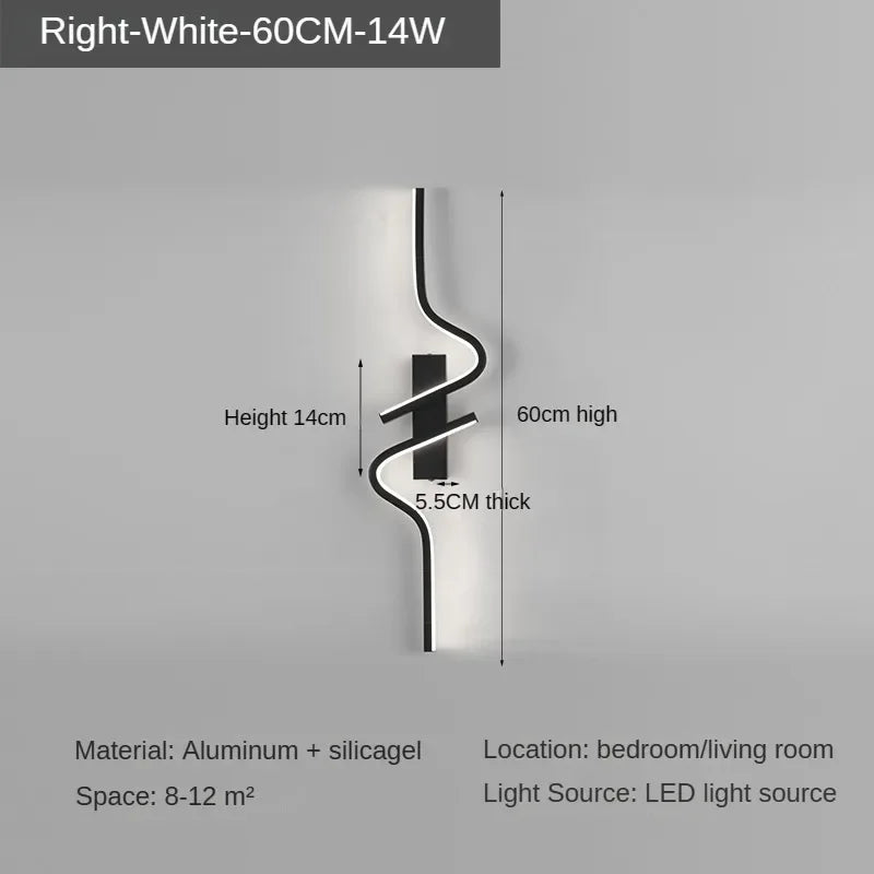 Slim LED Wall Sconce Light for Bedroom and Living Room