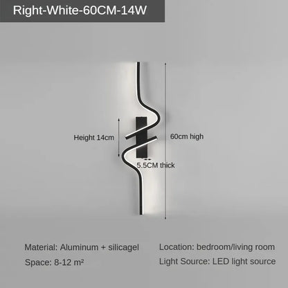 Slim LED Wall Sconce Light for Bedroom and Living Room