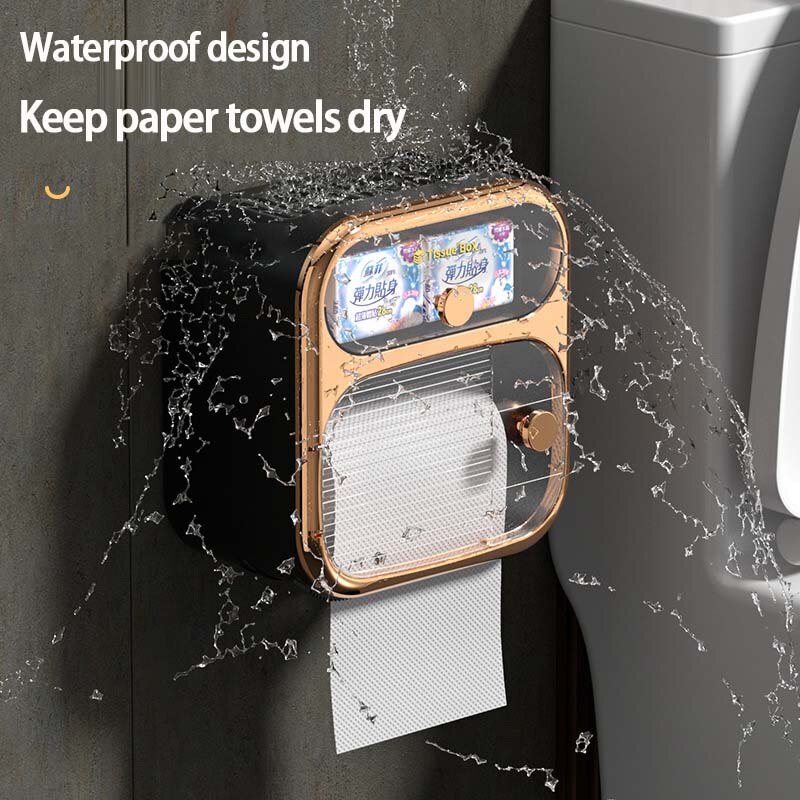 Space-Saving Wall-Mounted Toilet Paper Holder Storage
