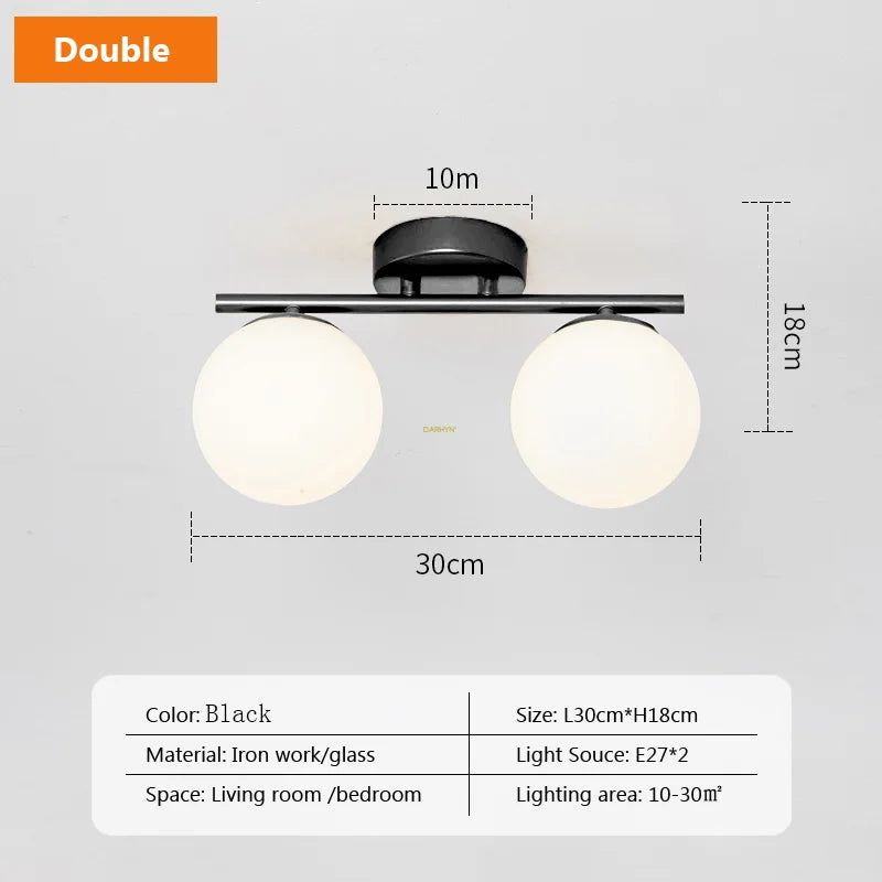 Luxury Gold Glass LED Ceiling Lamp