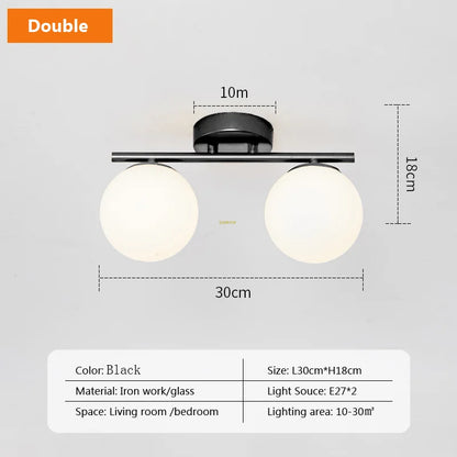 Luxury Gold Glass LED Ceiling Lamp