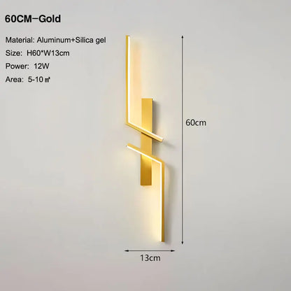 Elegant Gold LED Wall Light Fixture